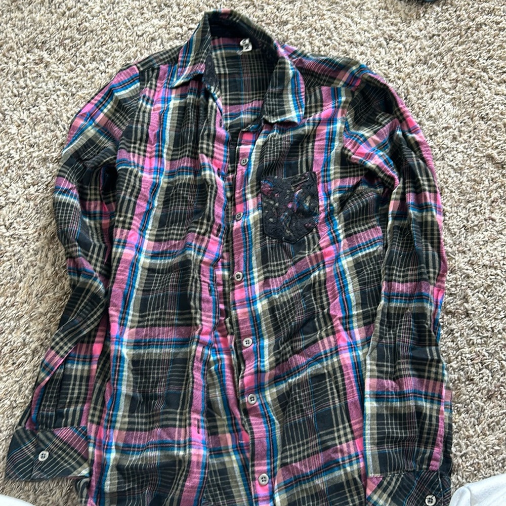 Hang ten flannel with lace